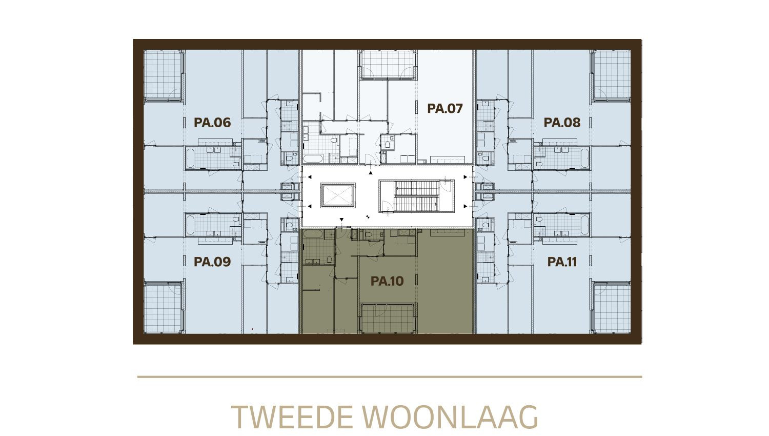 Plattegrond verdiepingsplattegrond 2e woonlaag Type Berk Paviljoen in den Houte