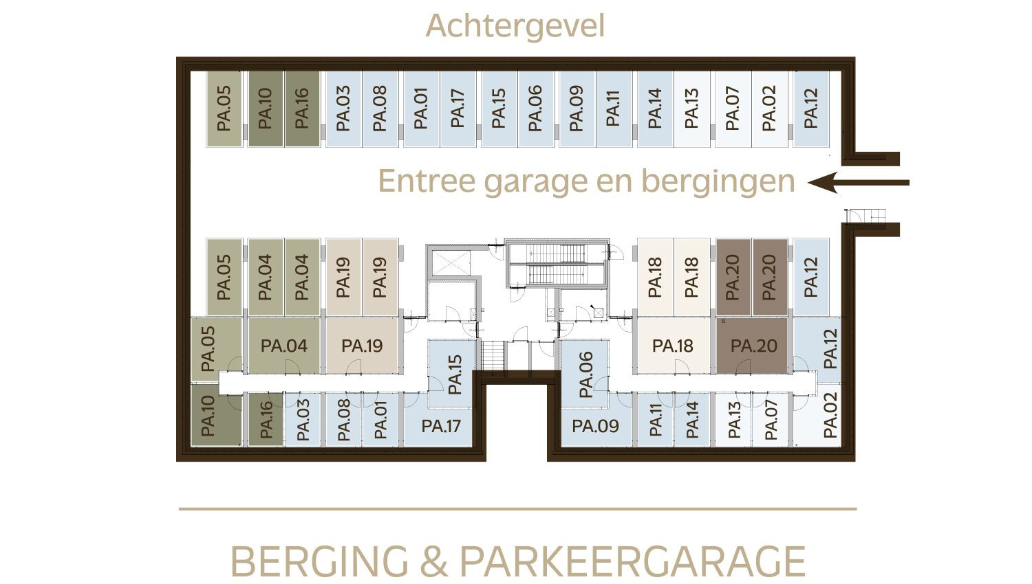 Plattegrond parkeergarage Type Varenbeuk Paviljoen in den Houte