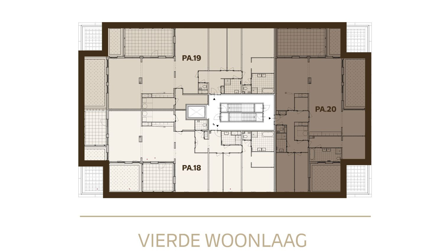 Plattegrond verdiepingsplattegrond 4e woonlaag Type Varenbeuk Paviljoen in den Houte