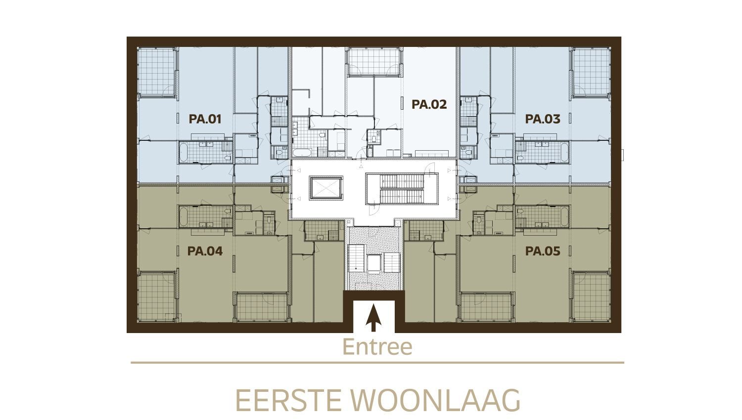 Plattegrond verdiepingsplattegrond 1e woonlaag Type Els Paviljoen in den Houte