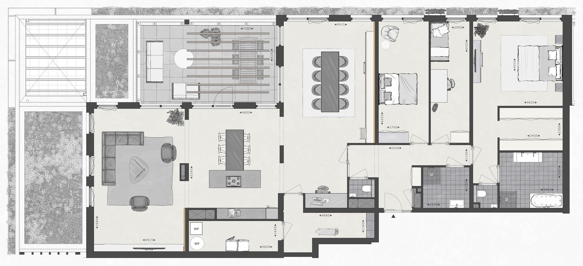 Plattegrond woningplattegrond varenbeuk Type Varenbeuk Paviljoen in den Houte